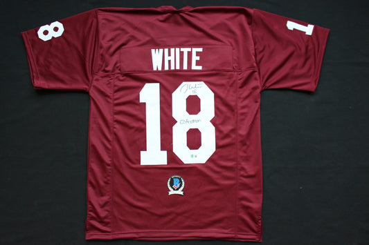 JASON WHITE OKLAHOMA OU SOONERS SIGNED JERSEY w/03 Heisman BAS COA