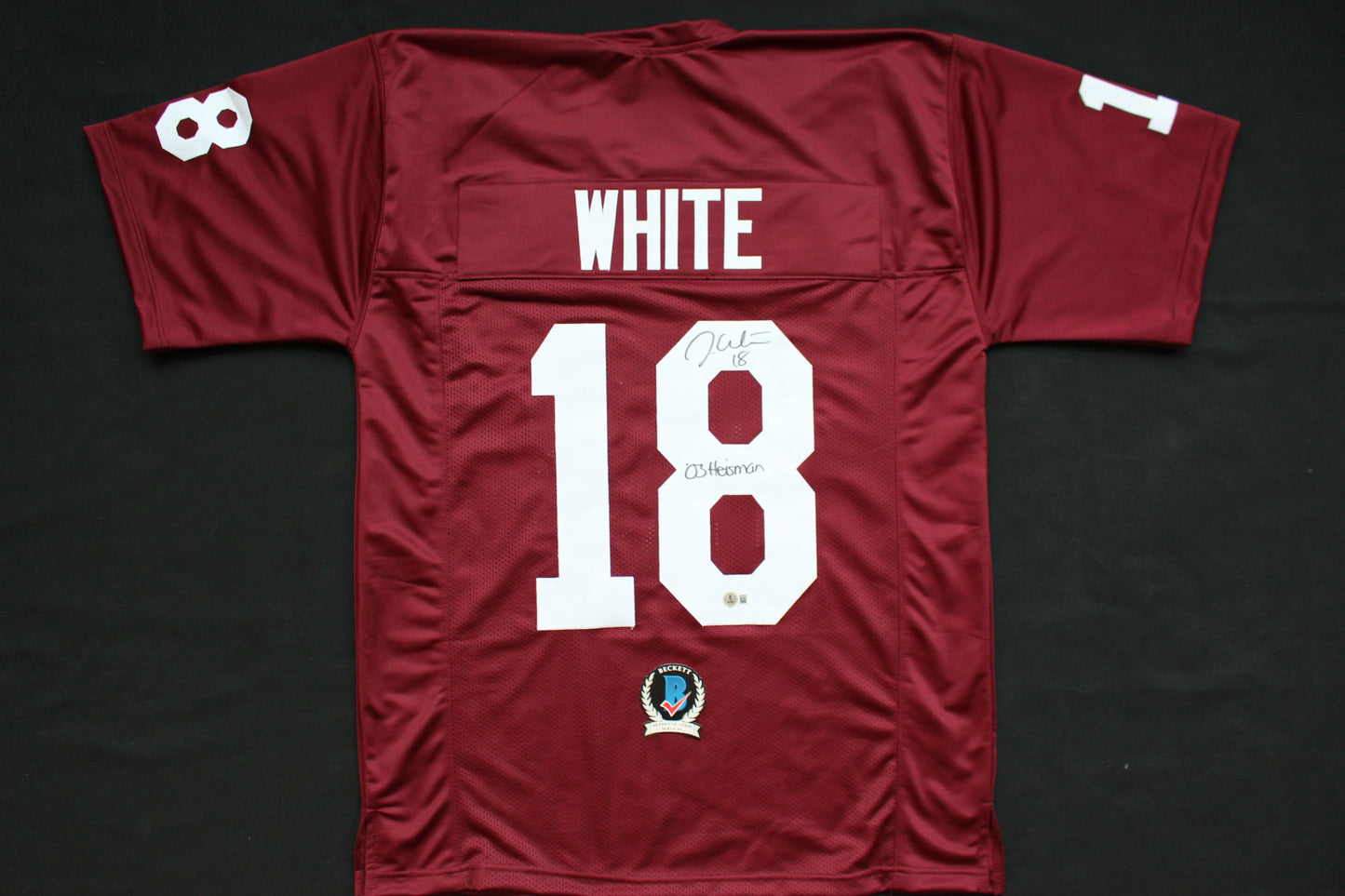 JASON WHITE OKLAHOMA OU SOONERS SIGNED JERSEY w/03 Heisman BAS COA