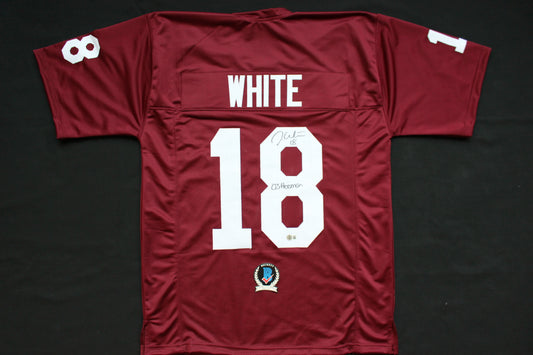 JASON WHITE OKLAHOMA OU SOONERS SIGNED JERSEY w/03 Heisman BAS COA