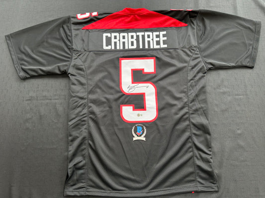 MICHAEL CRABTREE SIGNED RED AND BLACK JERSEY Texas Tech Raiders XL BAS