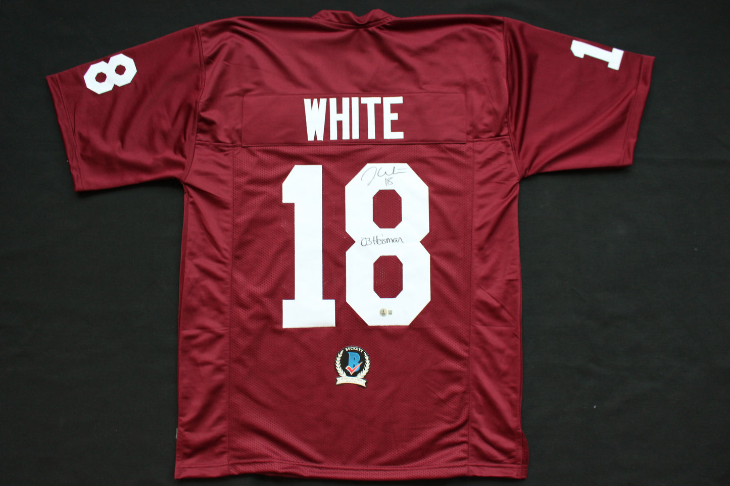 JASON WHITE OKLAHOMA OU SOONERS SIGNED JERSEY w/03 Heisman BAS COA