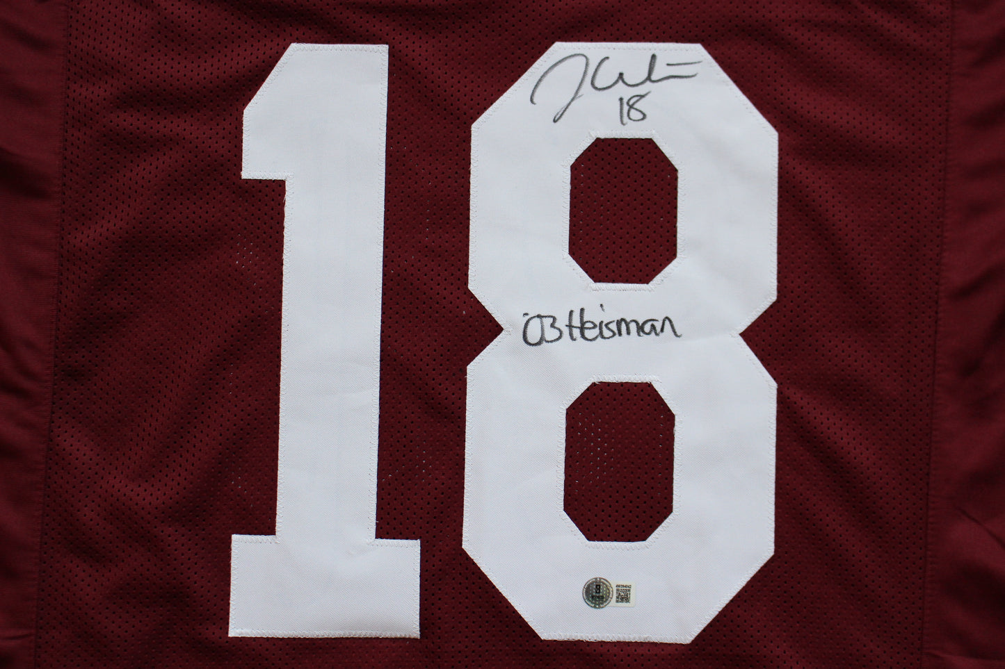 JASON WHITE OKLAHOMA OU SOONERS SIGNED JERSEY w/03 Heisman BAS COA