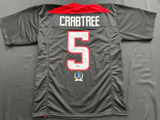 MICHAEL CRABTREE SIGNED RED AND BLACK JERSEY Texas Tech Raiders XL BAS
