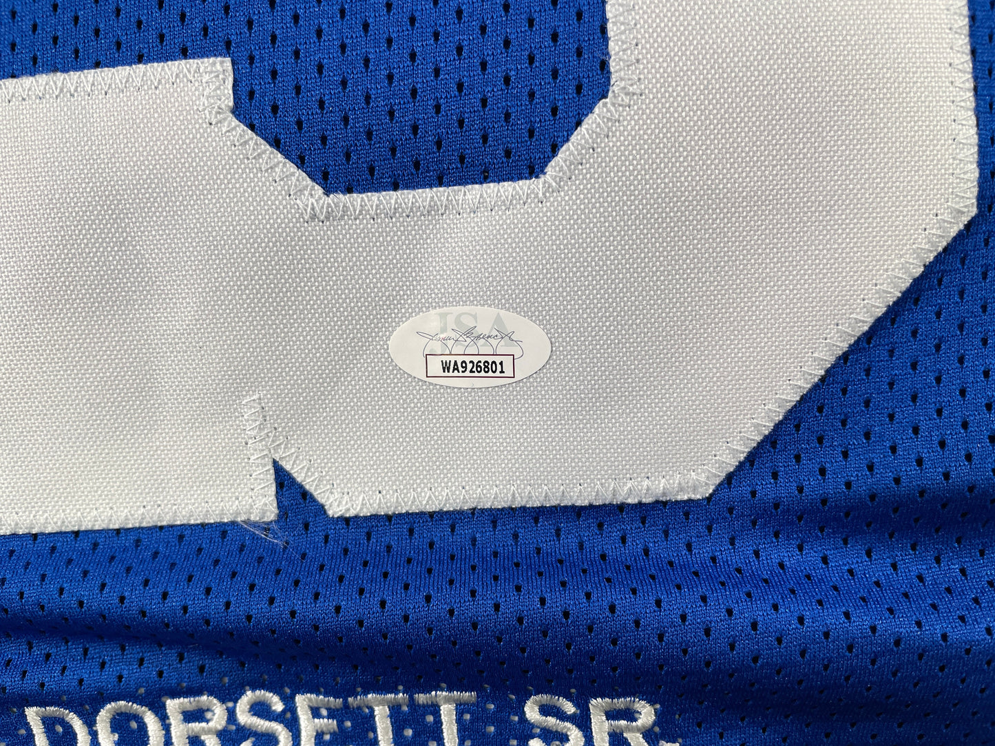 TONY DORSETT DALLAS COWBOYS SIGNED ROAD STAT JERSEY Pitt Panthers JSA