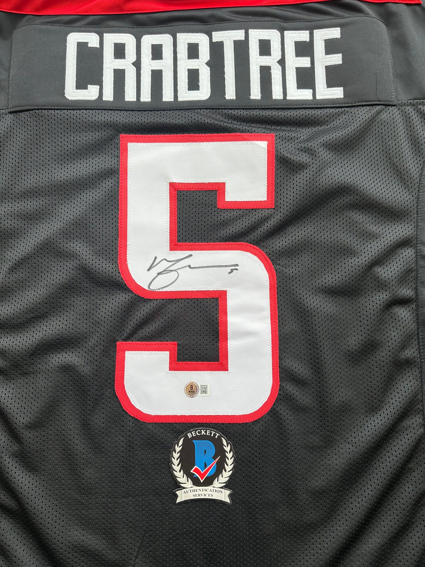 MICHAEL CRABTREE SIGNED RED AND BLACK JERSEY Texas Tech Raiders XL BAS