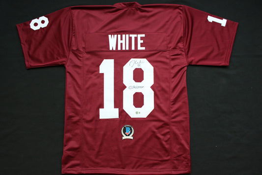 JASON WHITE OKLAHOMA OU SOONERS SIGNED JERSEY w/03 Heisman BAS COA