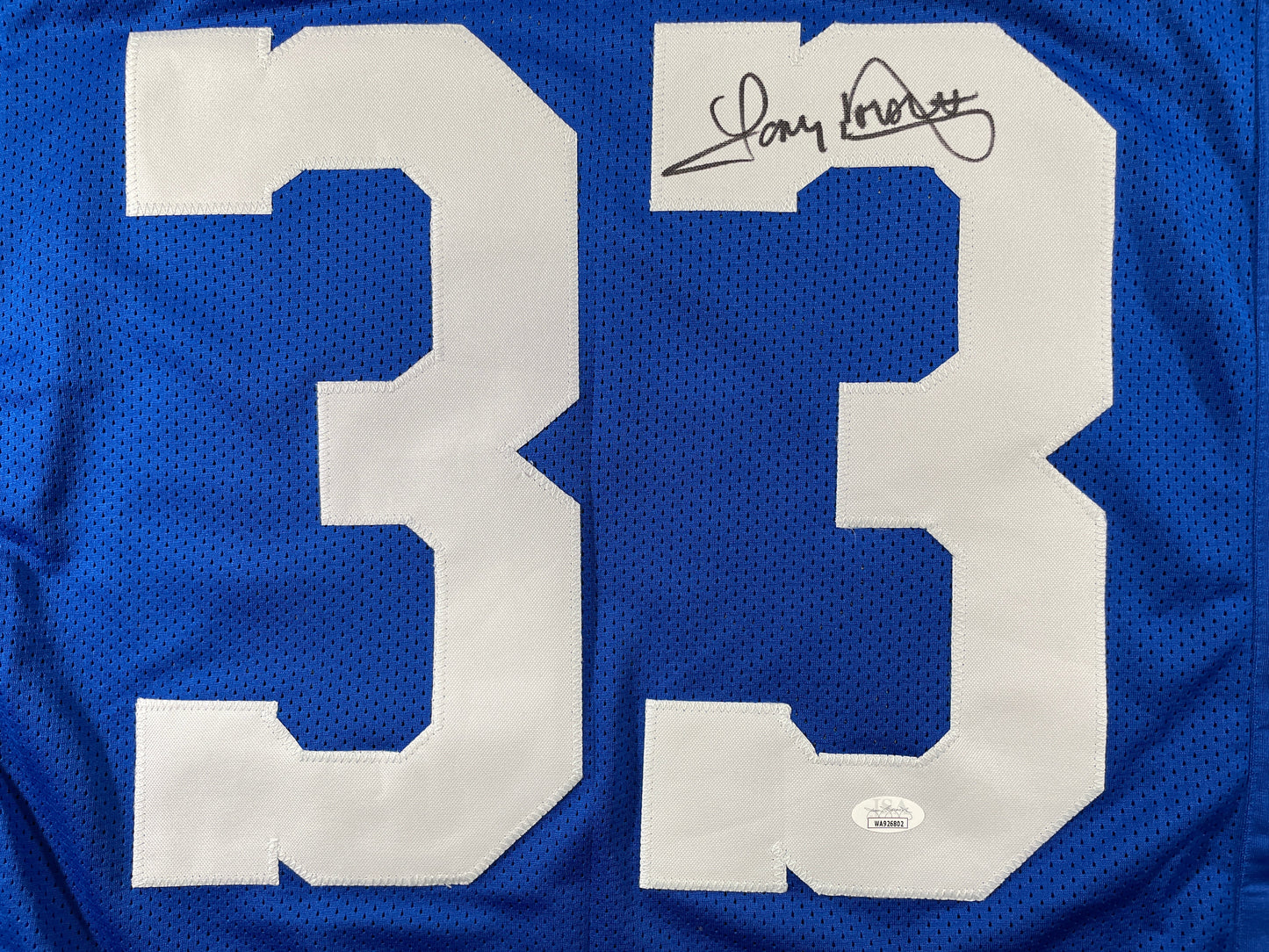 TONY DORSETT DALLAS COWBOYS SIGNED ROAD STAT JERSEY Pitt Panthers JSA