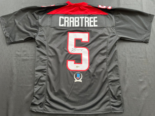 MICHAEL CRABTREE SIGNED RED AND BLACK JERSEY Texas Tech Raiders XL BAS