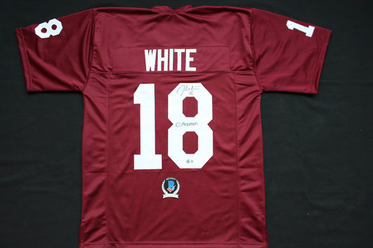 JASON WHITE OKLAHOMA OU SOONERS SIGNED JERSEY w/03 Heisman BAS COA