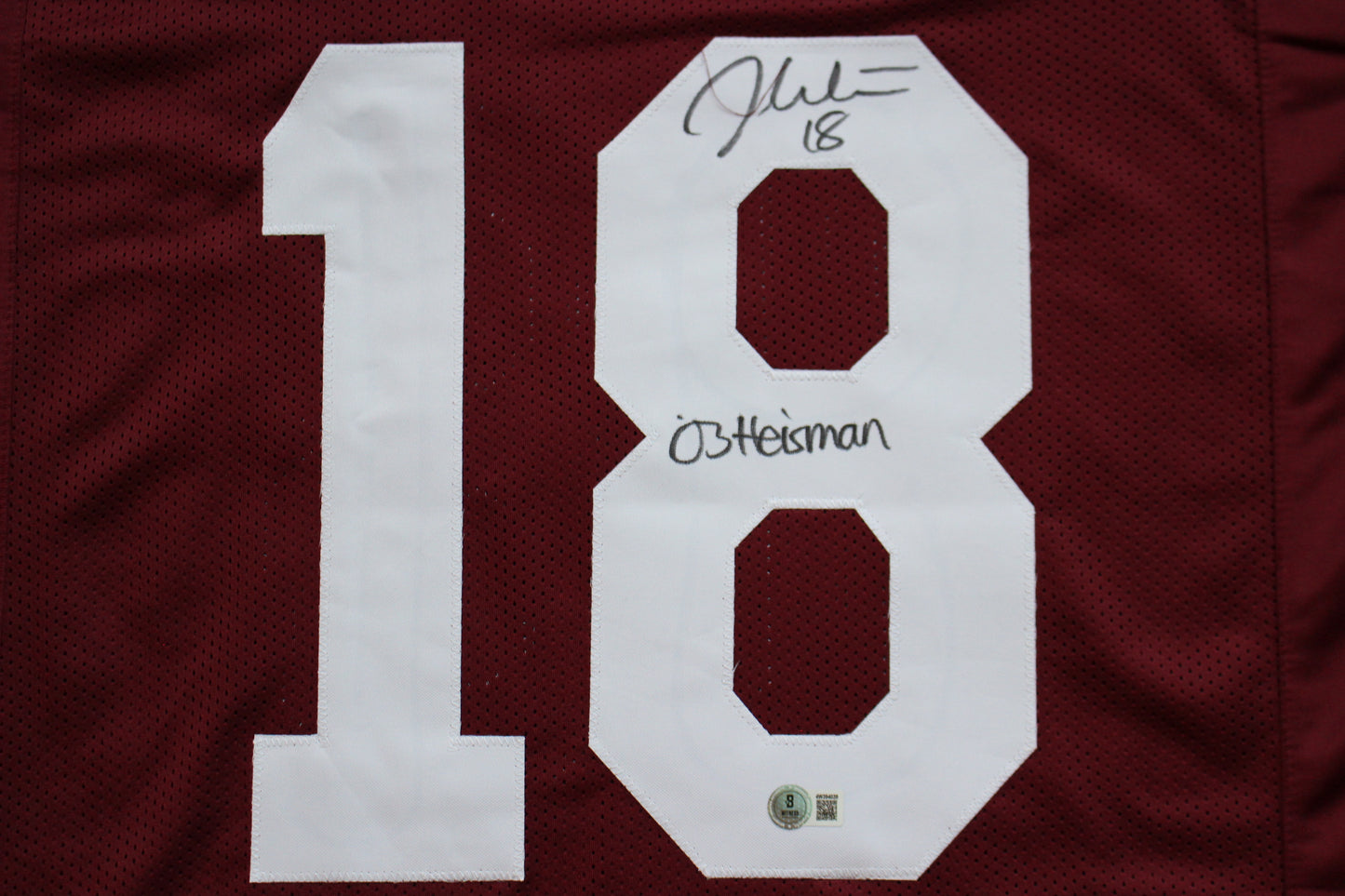 JASON WHITE OKLAHOMA OU SOONERS SIGNED JERSEY w/03 Heisman BAS COA