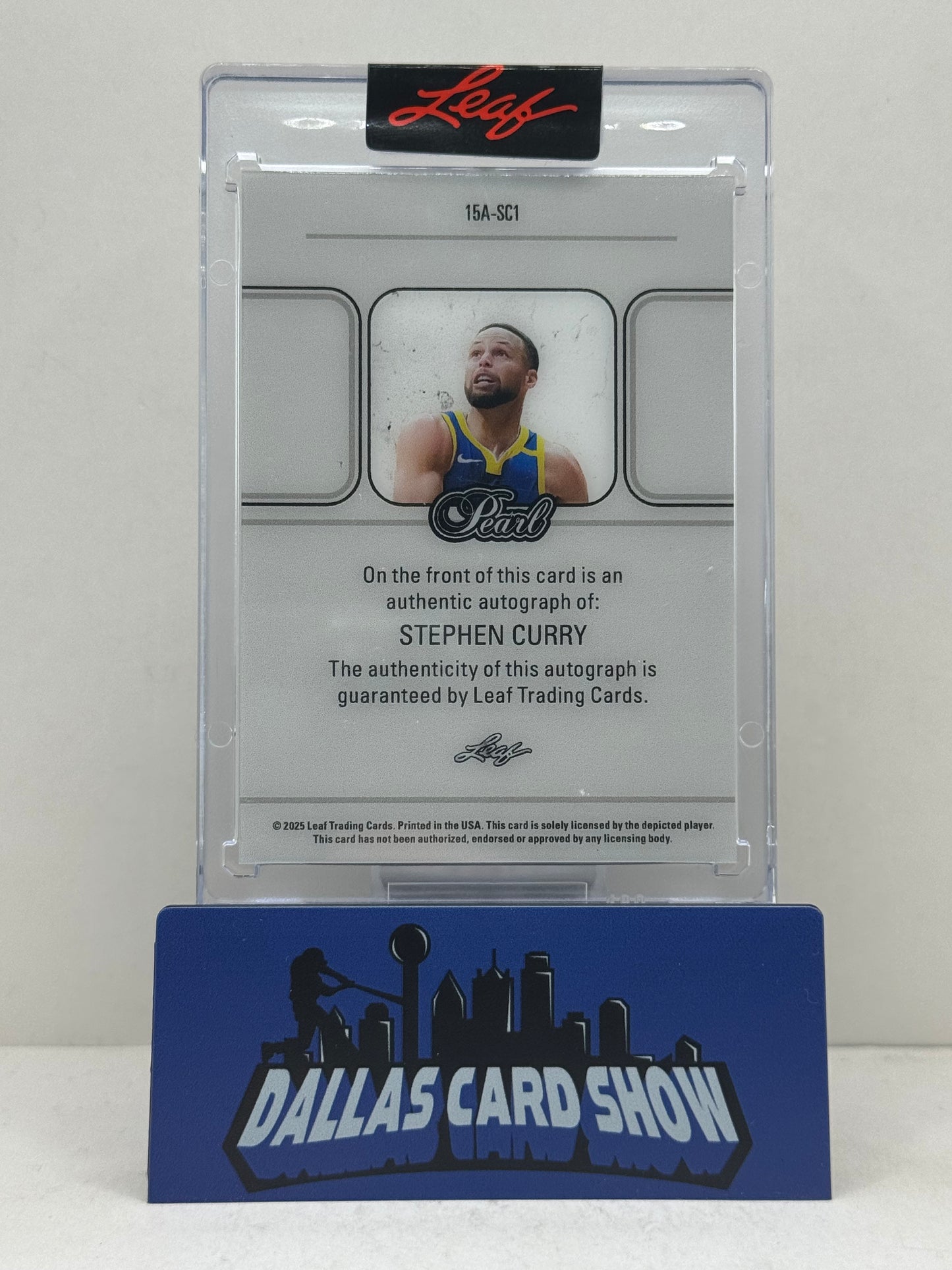 2025 Leaf #15A-SC1 Stephen Curry Pearl Autograph /15