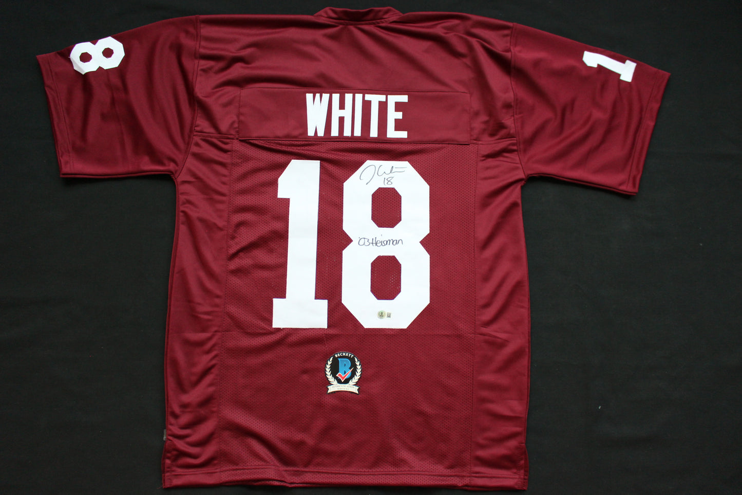 JASON WHITE OKLAHOMA OU SOONERS SIGNED JERSEY w/03 Heisman BAS COA