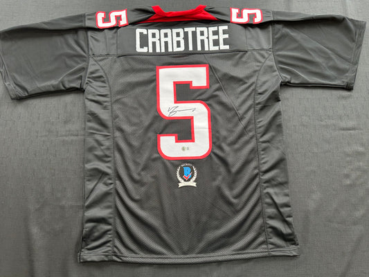 MICHAEL CRABTREE SIGNED RED AND BLACK JERSEY Texas Tech Raiders XL BAS