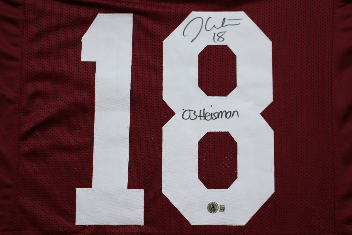 JASON WHITE OKLAHOMA OU SOONERS SIGNED JERSEY w/03 Heisman BAS COA