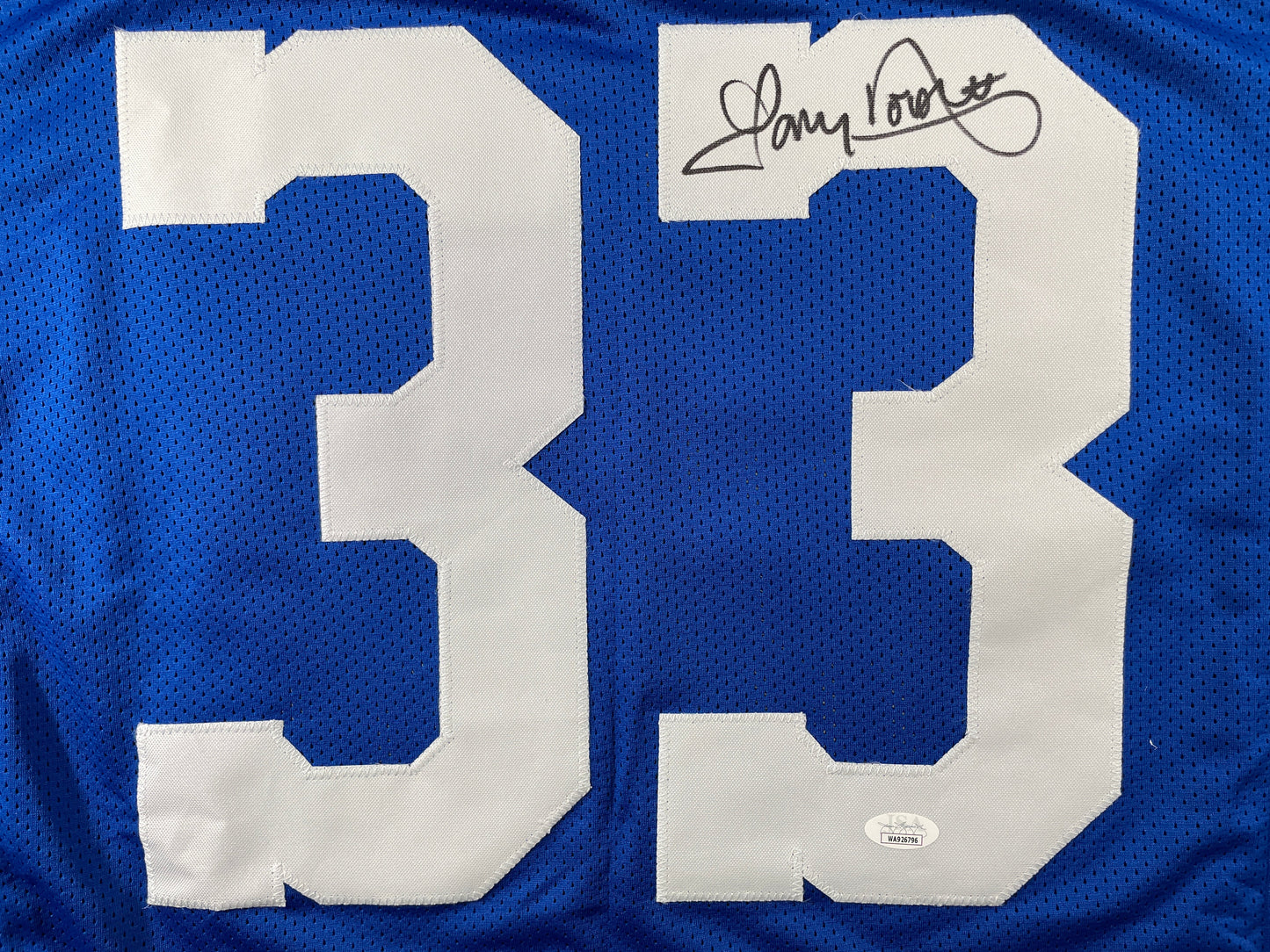TONY DORSETT DALLAS COWBOYS SIGNED ROAD STAT JERSEY Pitt Panthers JSA
