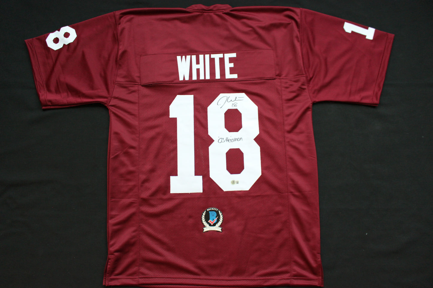 JASON WHITE OKLAHOMA OU SOONERS SIGNED JERSEY w/03 Heisman BAS COA