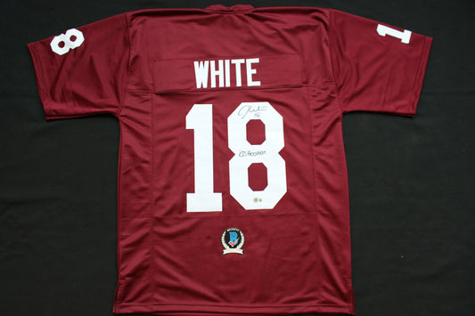 JASON WHITE OKLAHOMA OU SOONERS SIGNED JERSEY w/03 Heisman BAS COA