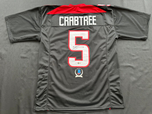 MICHAEL CRABTREE SIGNED RED AND BLACK JERSEY Texas Tech Raiders XL BAS