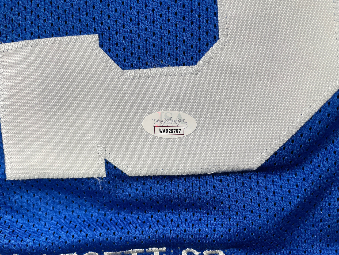 TONY DORSETT DALLAS COWBOYS SIGNED ROAD STAT JERSEY Pitt Panthers JSA