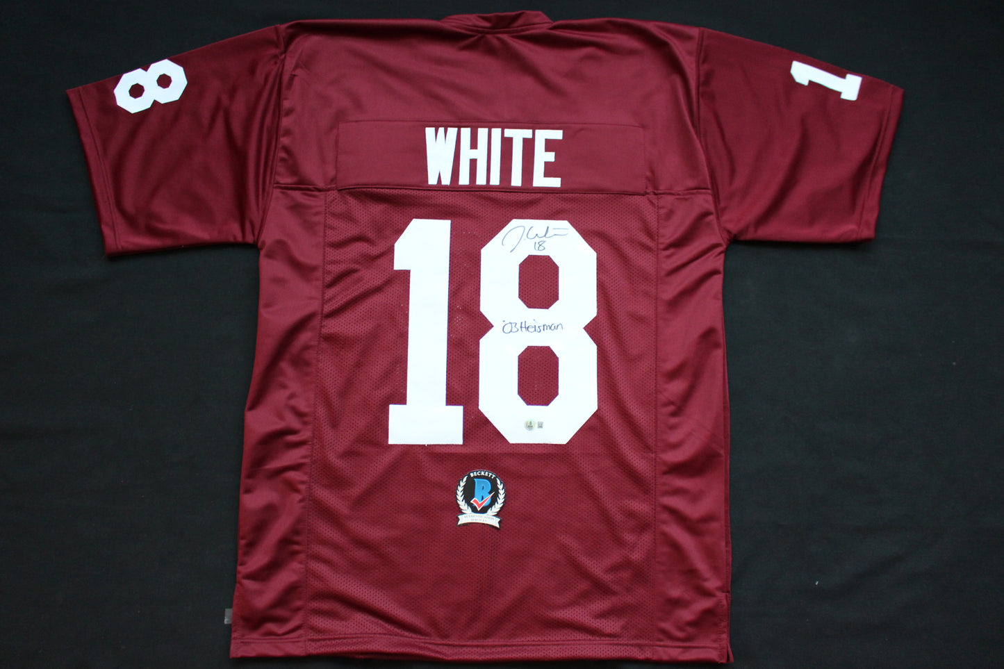 JASON WHITE OKLAHOMA OU SOONERS SIGNED JERSEY w/03 Heisman BAS COA