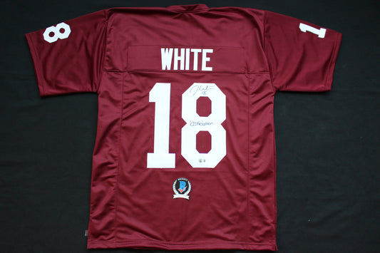 JASON WHITE OKLAHOMA OU SOONERS SIGNED JERSEY w/03 Heisman BAS COA