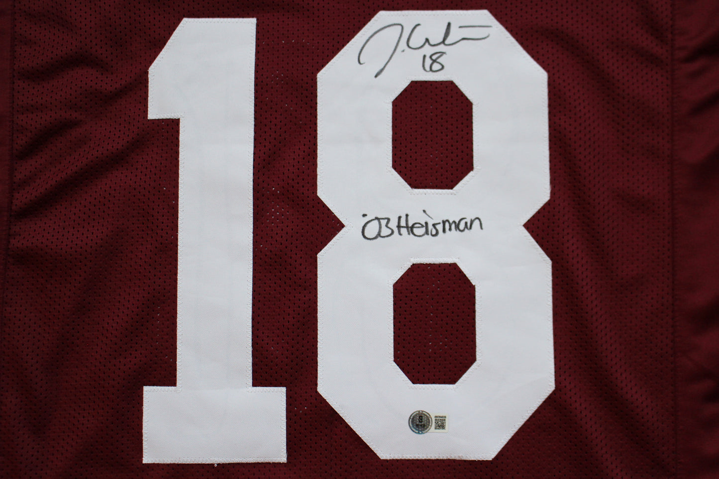 JASON WHITE OKLAHOMA OU SOONERS SIGNED JERSEY w/03 Heisman BAS COA