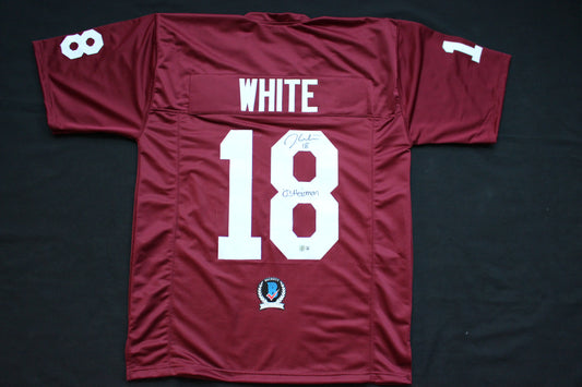 JASON WHITE OKLAHOMA SOONERS SIGNED JERSEY w/03 Heisman BAS COA