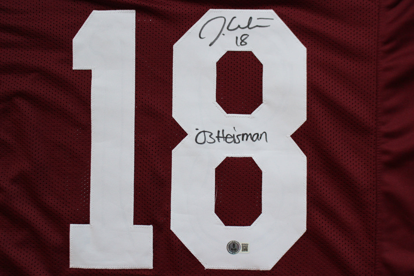 JASON WHITE OKLAHOMA SOONERS SIGNED JERSEY w/03 Heisman BAS COA