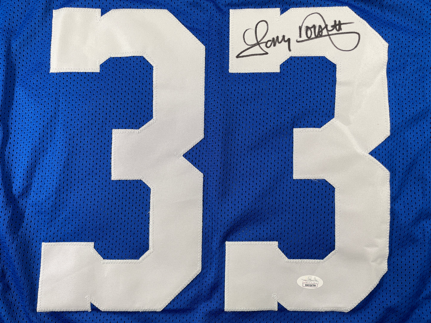 TONY DORSETT DALLAS COWBOYS SIGNED ROAD STAT JERSEY Pitt Panthers JSA