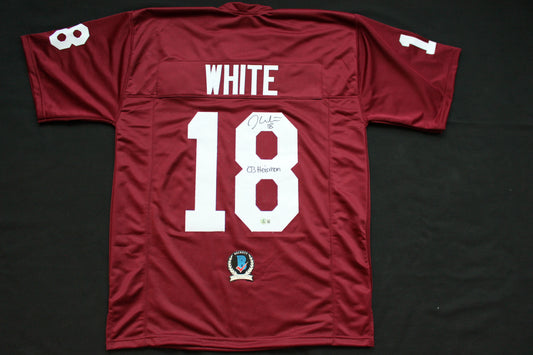 JASON WHITE OKLAHOMA SOONERS SIGNED JERSEY w/03 Heisman BAS COA
