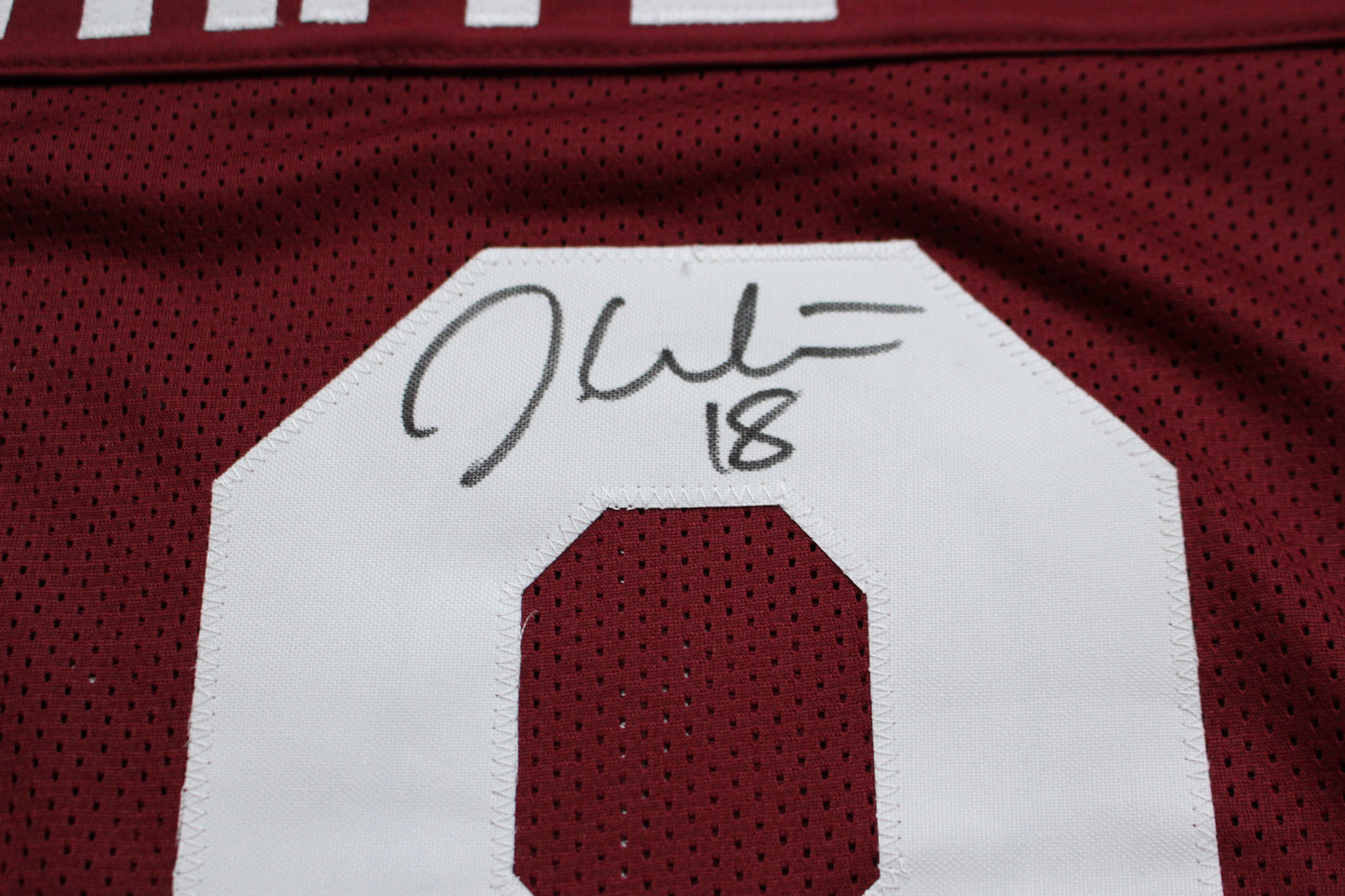 JASON WHITE OKLAHOMA SOONERS SIGNED JERSEY w/03 Heisman BAS COA