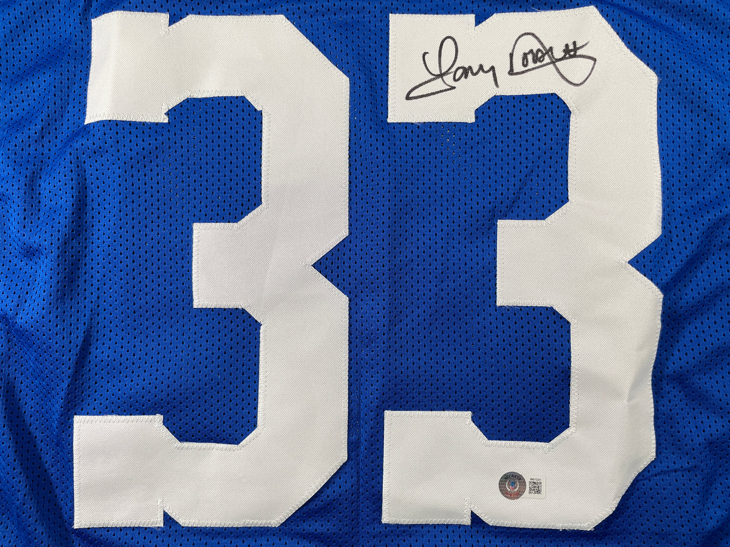 TONY DORSETT DALLAS COWBOYS SIGNED BLUE STAT JERSEY Pitt Panthers BAS COA