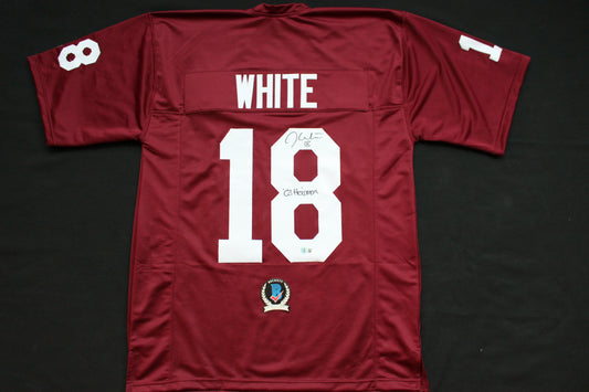 JASON WHITE OKLAHOMA SOONERS SIGNED JERSEY w/03 Heisman BAS COA