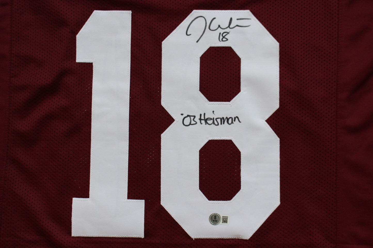 JASON WHITE OKLAHOMA SOONERS SIGNED JERSEY w/03 Heisman BAS COA