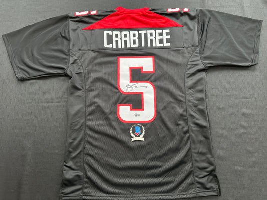 MICHAEL CRABTREE SIGNED RED AND BLACK JERSEY Texas Tech Raiders XL BAS