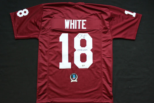 JASON WHITE OKLAHOMA SOONERS SIGNED JERSEY w/03 Heisman BAS COA