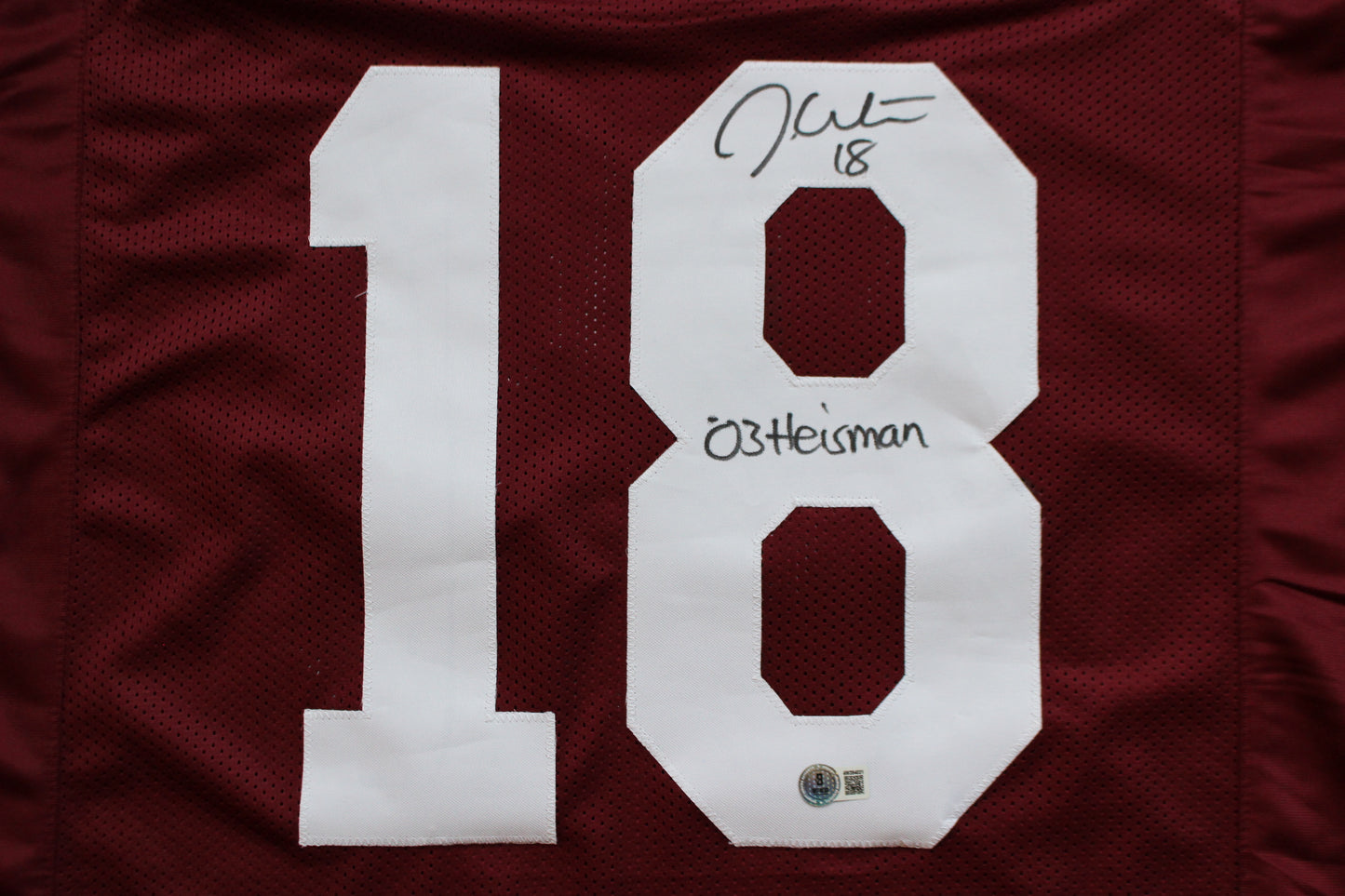 JASON WHITE OKLAHOMA SOONERS SIGNED JERSEY w/03 Heisman BAS COA