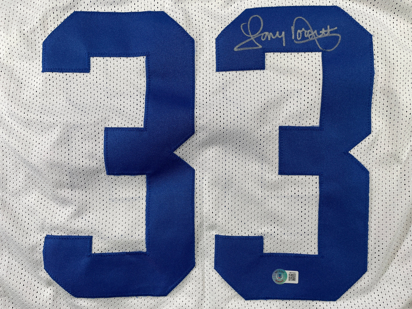 TONY DORSETT DALLAS COWBOYS SIGNED HOME STAT JERSEY Pitt Panthers JSA