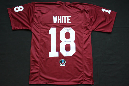 JASON WHITE OKLAHOMA SOONERS SIGNED JERSEY w/03 Heisman BAS COA