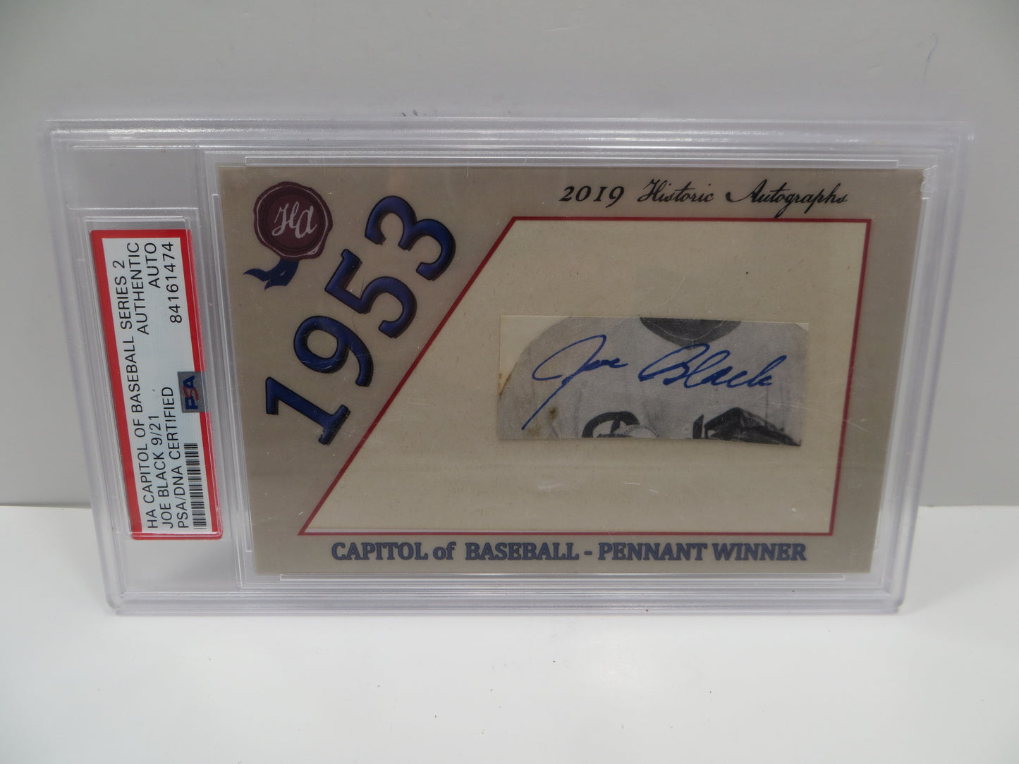 JOE BLACK SIGNED PSA/DNA SLAB HA Capital of Baseball Series 2 DODGERS