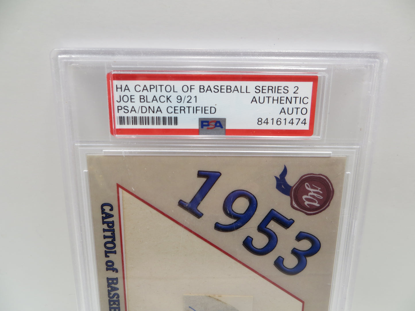 JOE BLACK SIGNED PSA/DNA SLAB HA Capital of Baseball Series 2 DODGERS