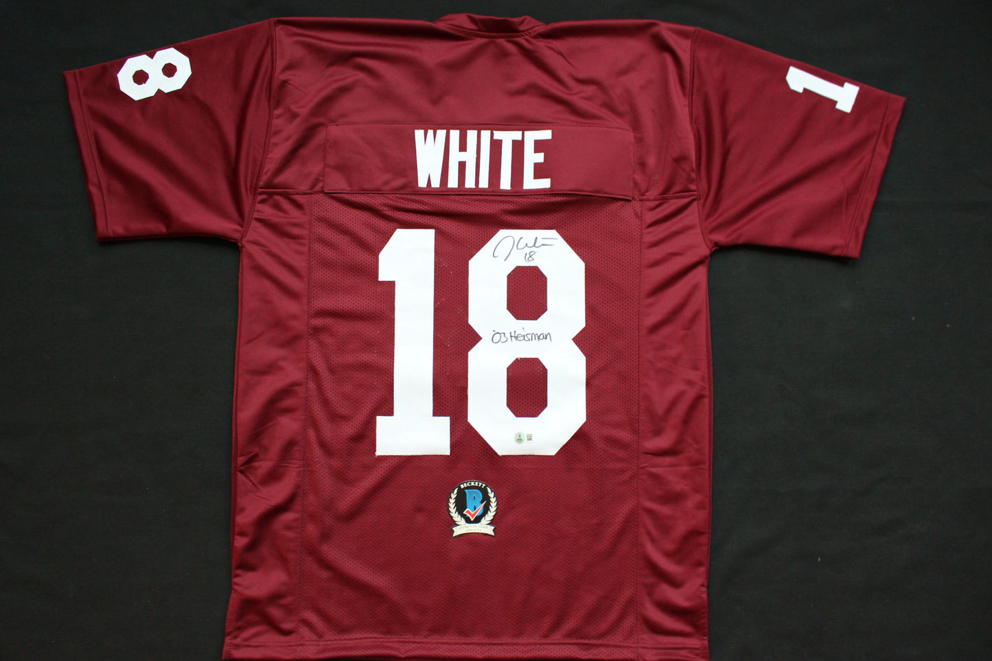 JASON WHITE OKLAHOMA SOONERS SIGNED JERSEY w/03 Heisman BAS COA
