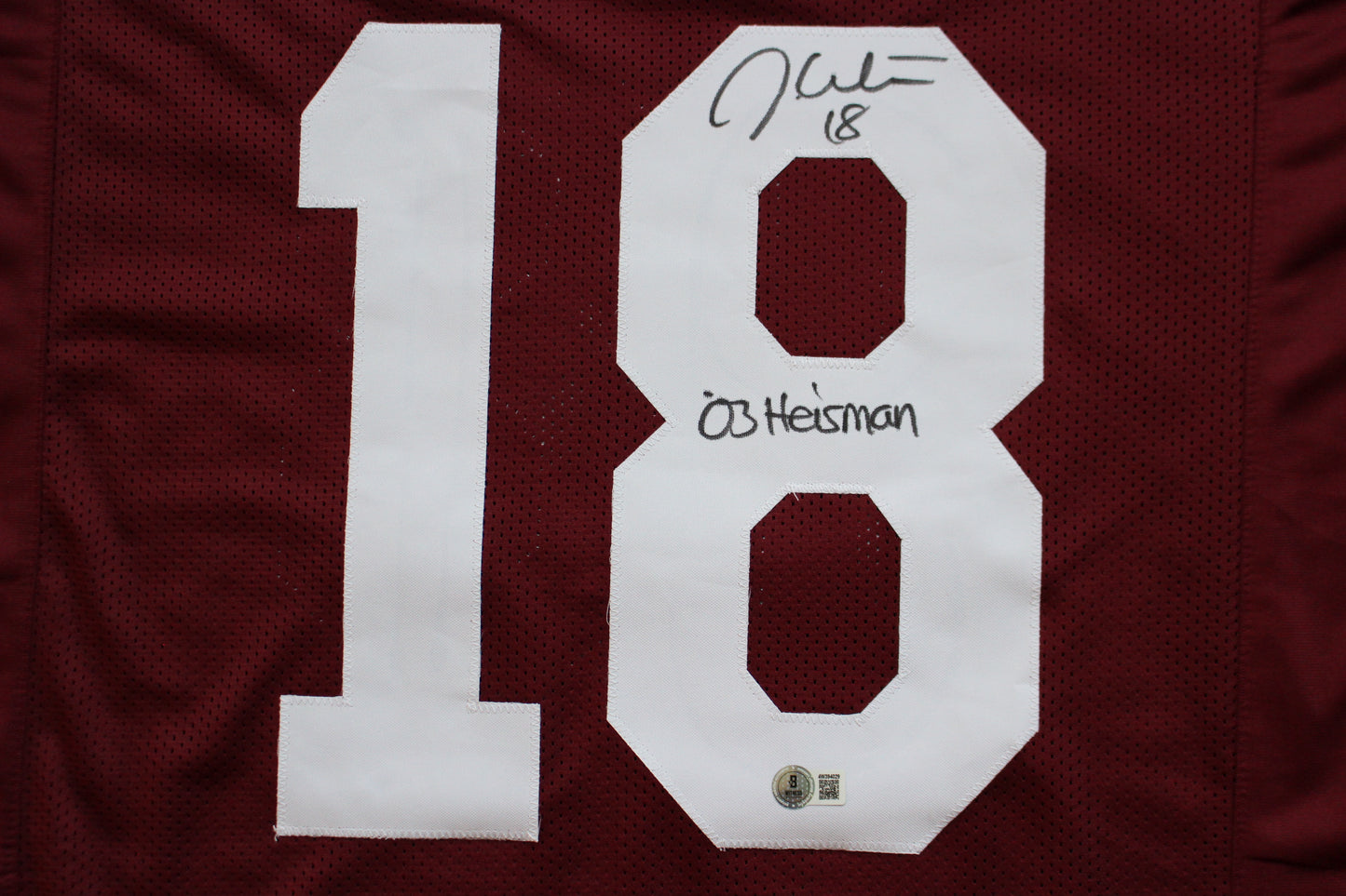 JASON WHITE OKLAHOMA SOONERS SIGNED JERSEY w/03 Heisman BAS COA