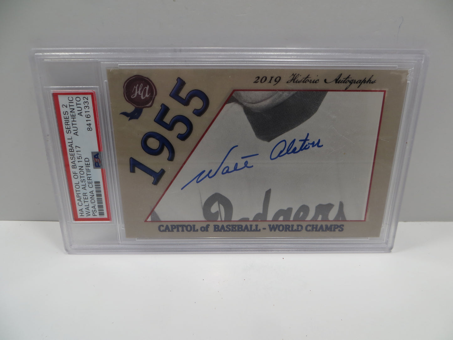 WALTER ALSTON SIGNED PSA/DNA SLAB HA Capital of Baseball Series 2 DODGERS