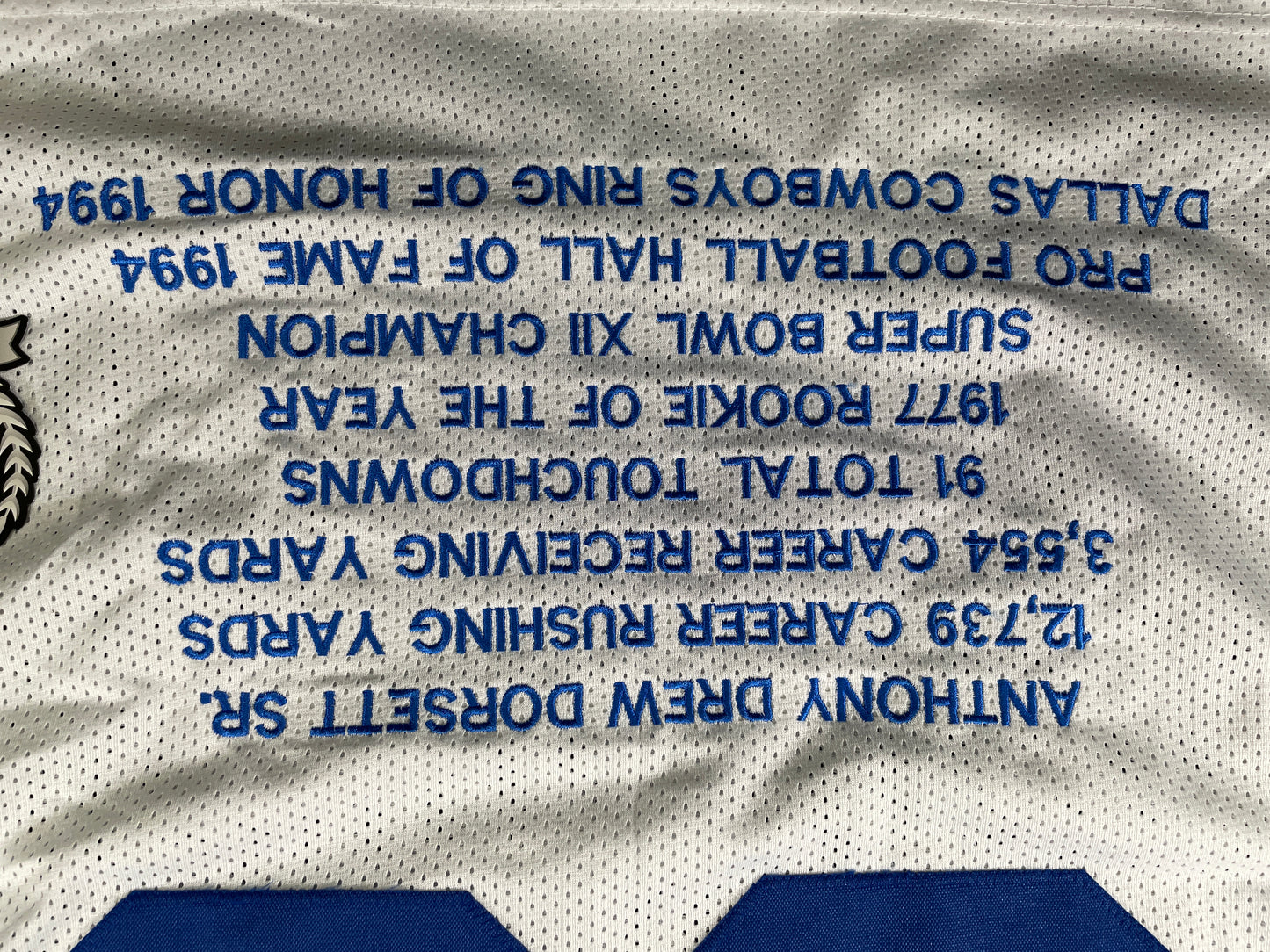 TONY DORSETT DALLAS COWBOYS SIGNED HOME STAT JERSEY Pitt Panthers BAS