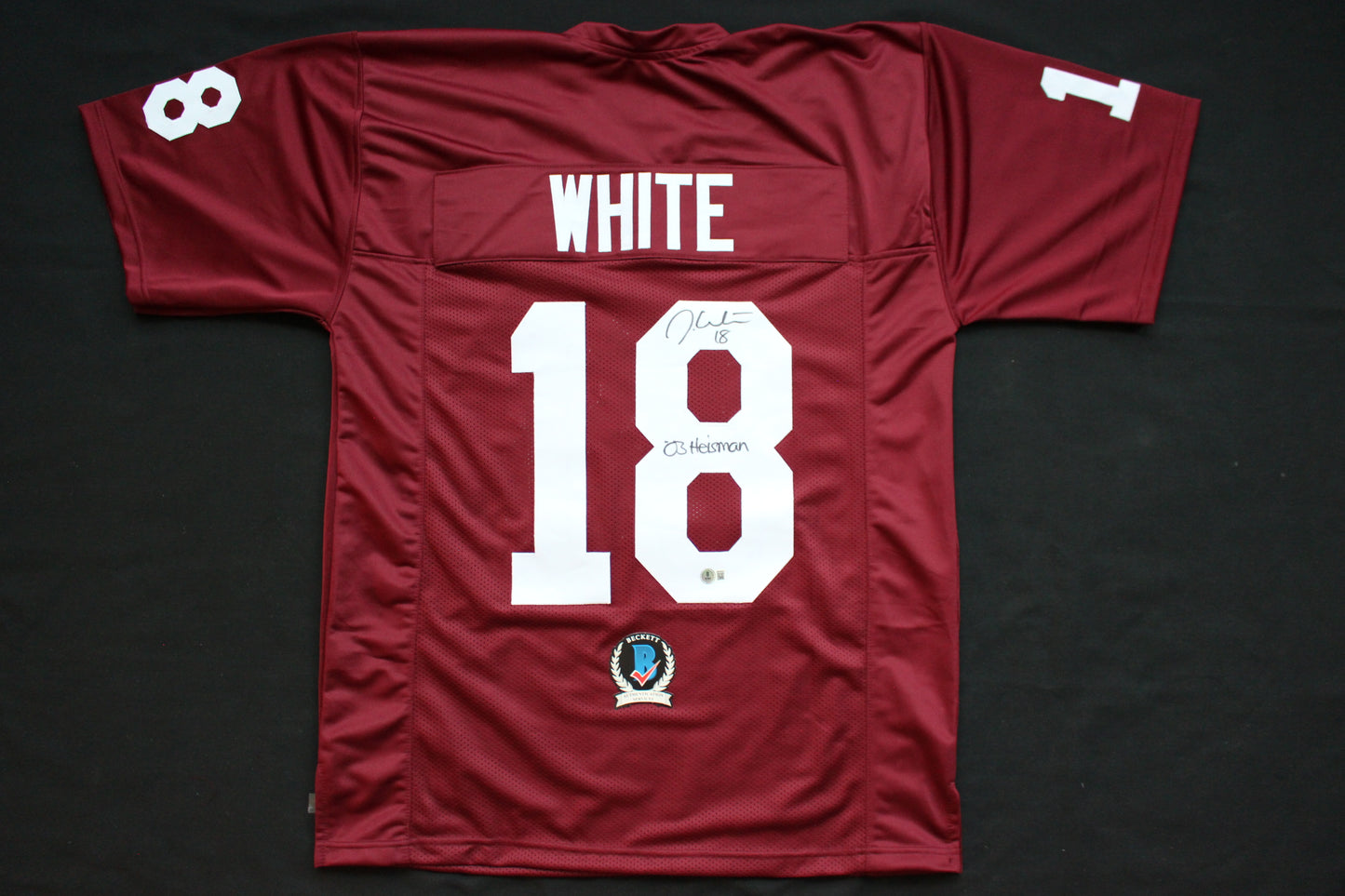 JASON WHITE OKLAHOMA SOONERS SIGNED JERSEY w/03 Heisman BAS COA