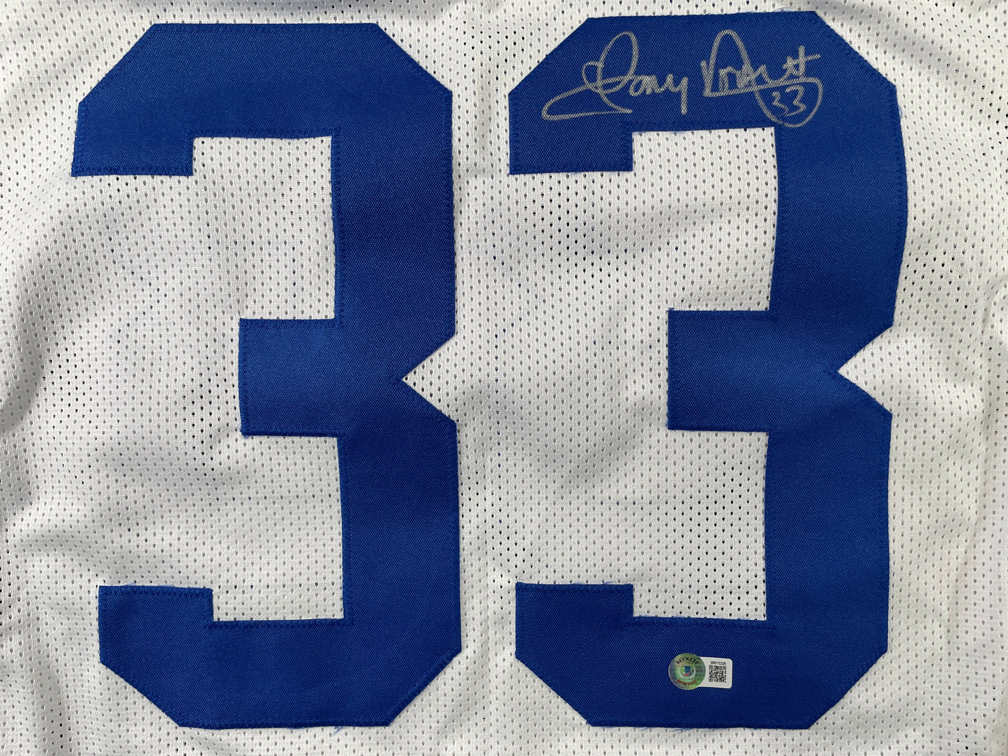 TONY DORSETT DALLAS COWBOYS SIGNED HOME STAT JERSEY Pitt Panthers BAS