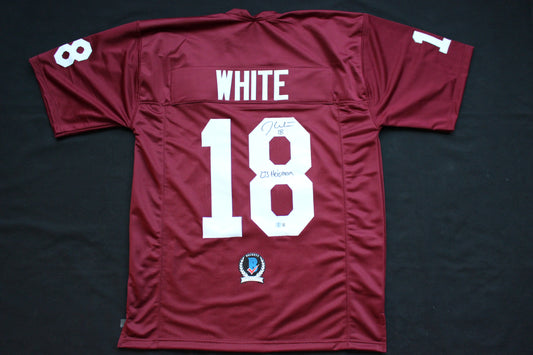 JASON WHITE OKLAHOMA SOONERS SIGNED JERSEY w/03 Heisman BAS COA