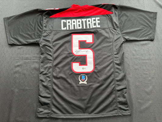 MICHAEL CRABTREE SIGNED RED AND BLACK JERSEY Texas Tech Raiders XL BAS