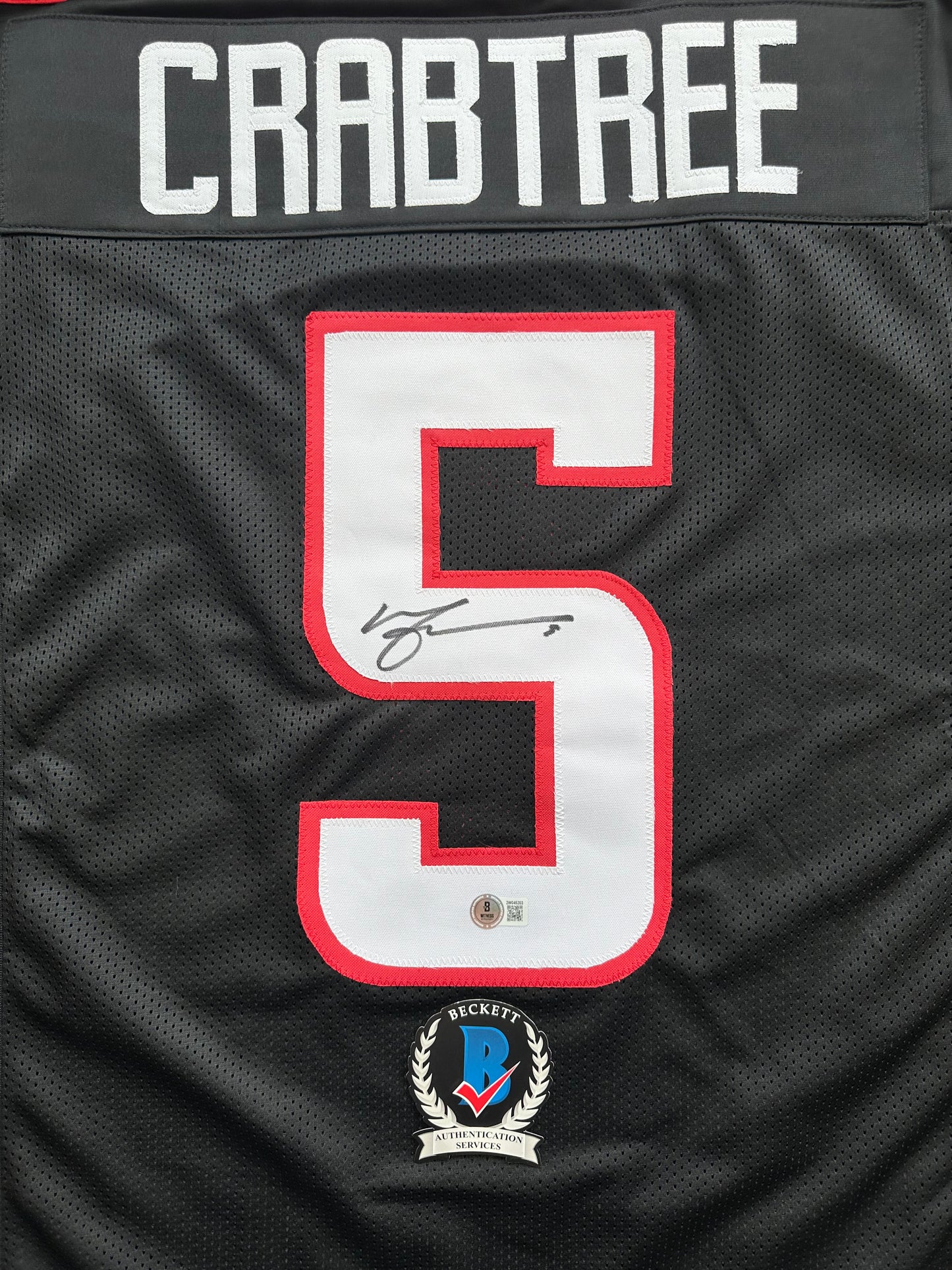 MICHAEL CRABTREE SIGNED RED AND BLACK JERSEY Texas Tech Raiders XL BAS